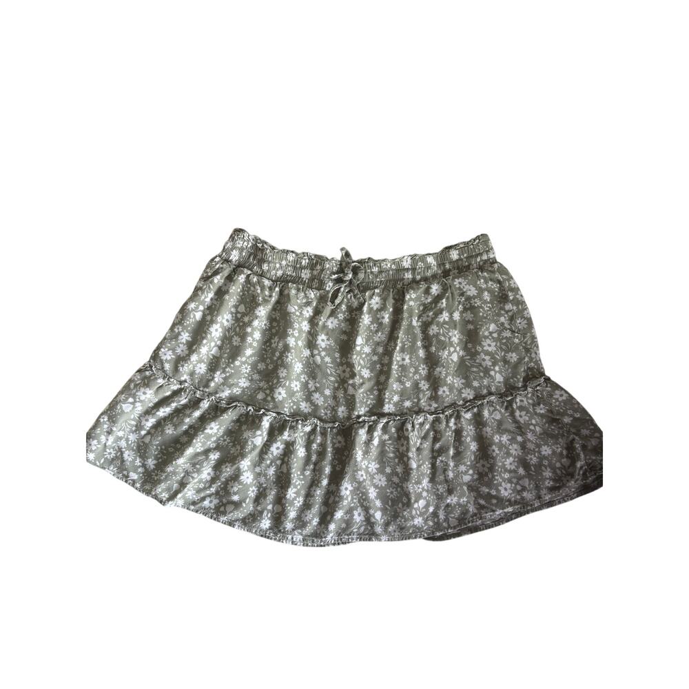 Derek Heart Ruffle Floral Print Skirt